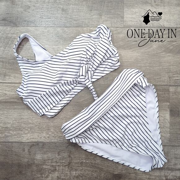 Aleumdr High Waist One Shoulder Bikini Swimsuit Size L - Picture 1 of 4